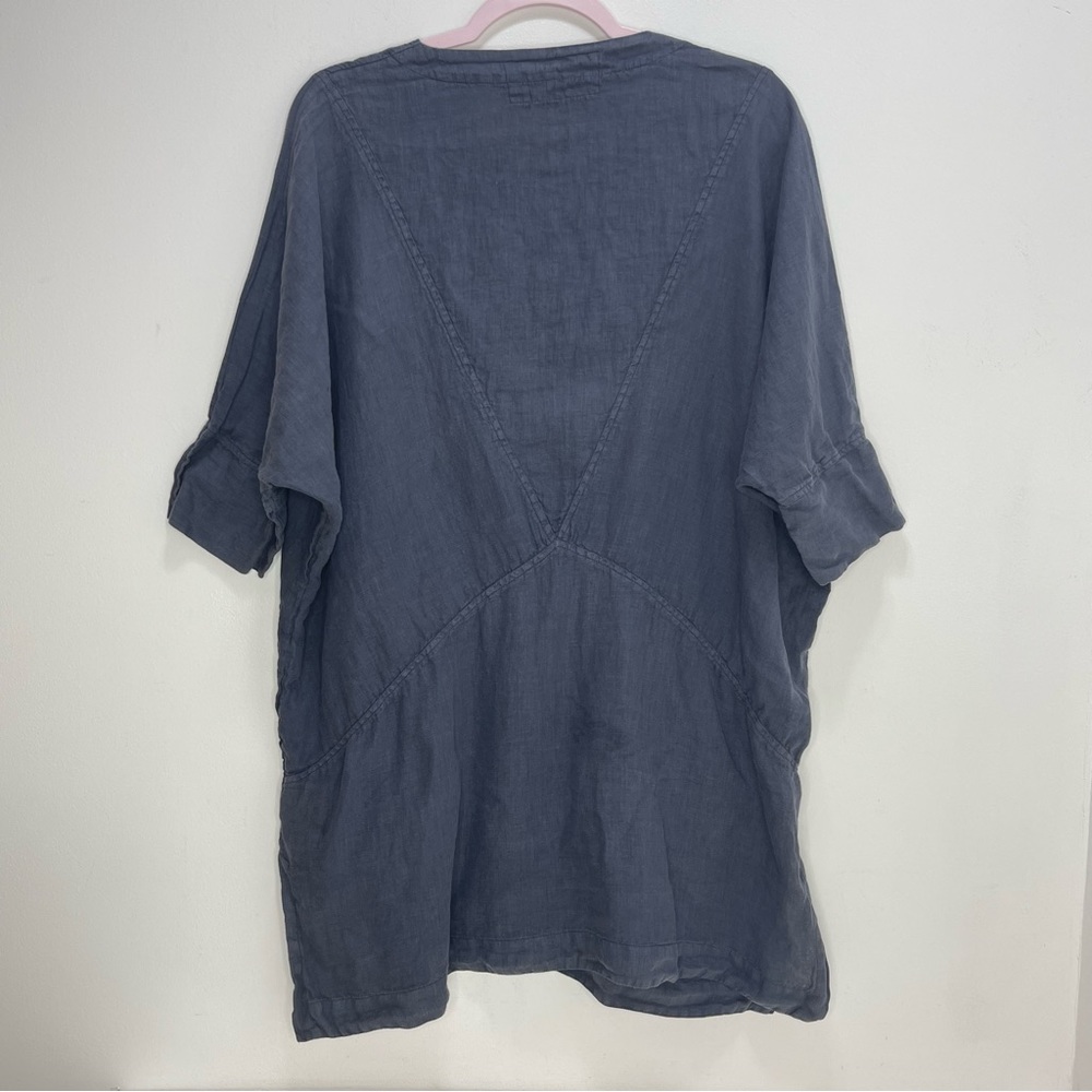 Grizas Linen Tunic Pockets navy blue - Picture 2 of 7